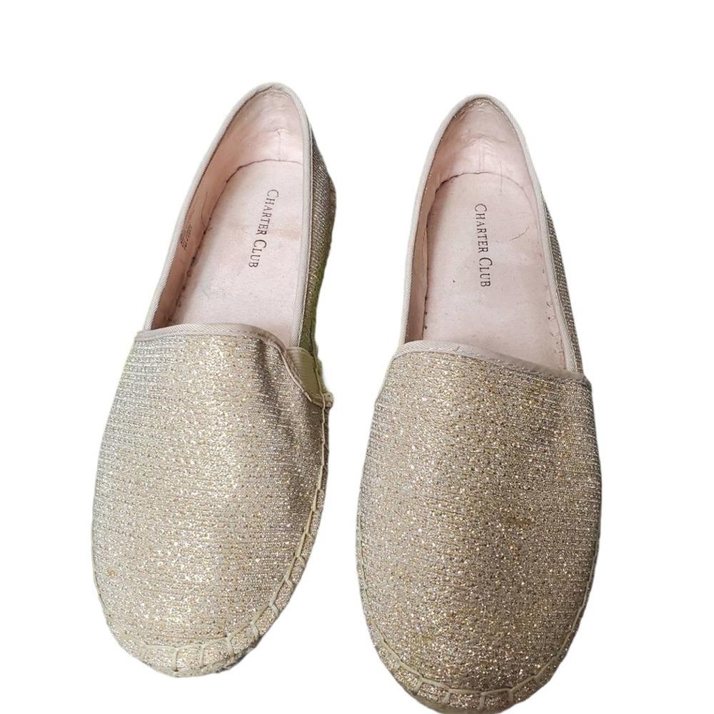 Charter Club Gold Espadrilles Slip On Shoes